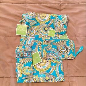 🥀 Vera Bradley Accessory Set NWT. Peacock Blue. See pictures for flaws